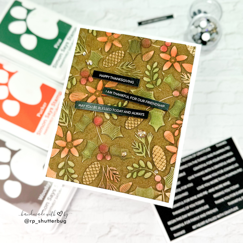 Simon Says Stamp Sentiment Strips Reverse Gratitude 1028sg Festive Fun Thanksgiving Card | color-code:ALT02