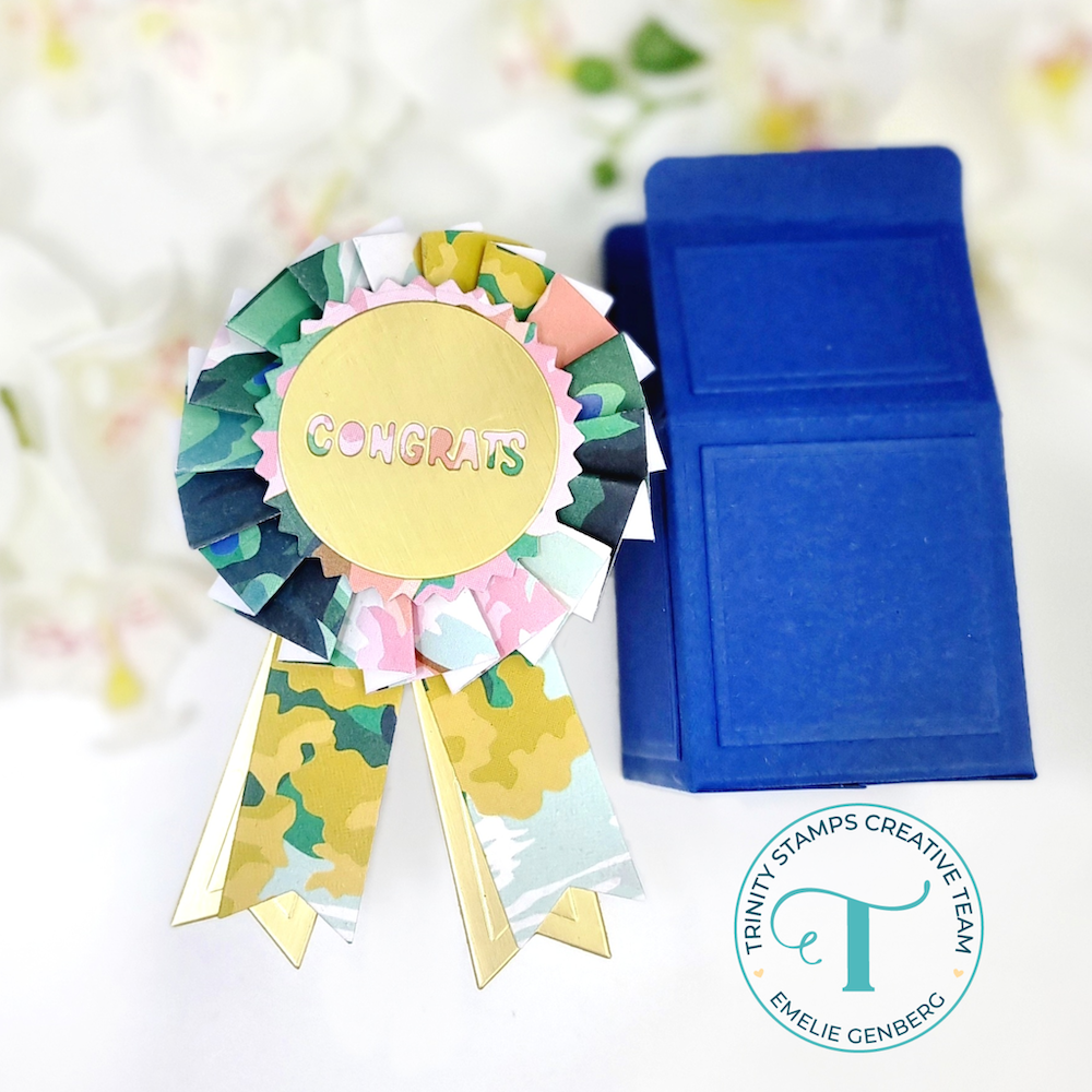 Trinity Stamps Ribbon Rosette Die Set tmd-299 blue