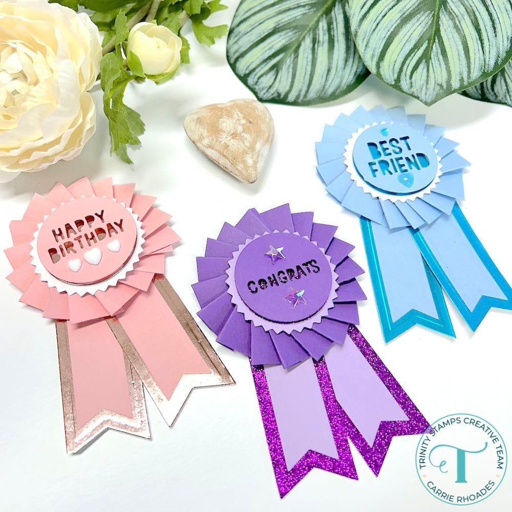 Trinity Stamps Ribbon Rosette Die Set tmd-299 congrats