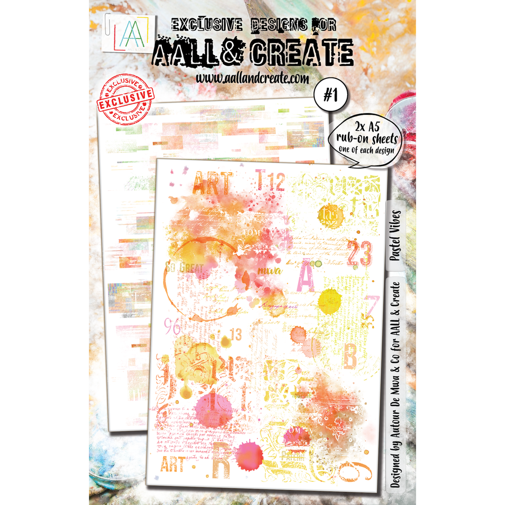 AALL & Create Pastel Vibes A5 Rub-Ons ro001