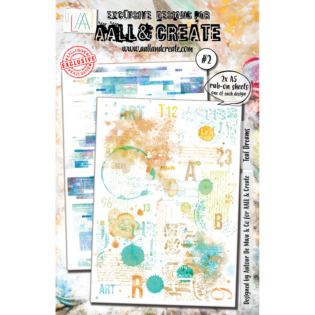 AALL & Create Teal Dreams A5 Rub-Ons ro002