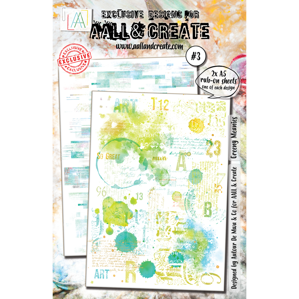 AALL & Create Greeny Meanies A5 Rub-Ons ro003