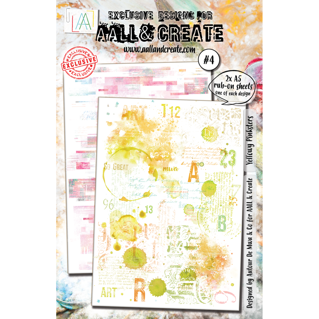 AALL & Create Yellowy Pinksters A5 Rub-Ons ro004