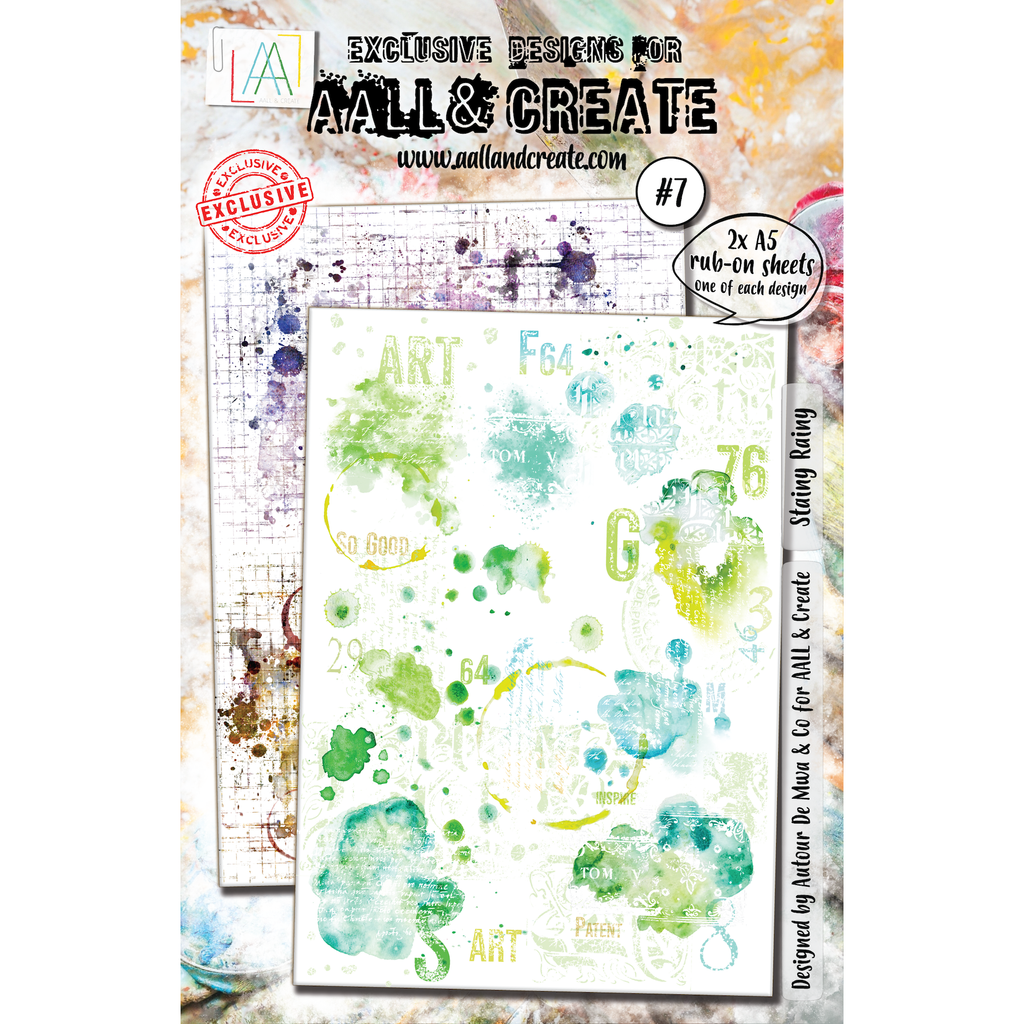 AALL & Create Stainy Rainy A5 Rub-Ons ro007