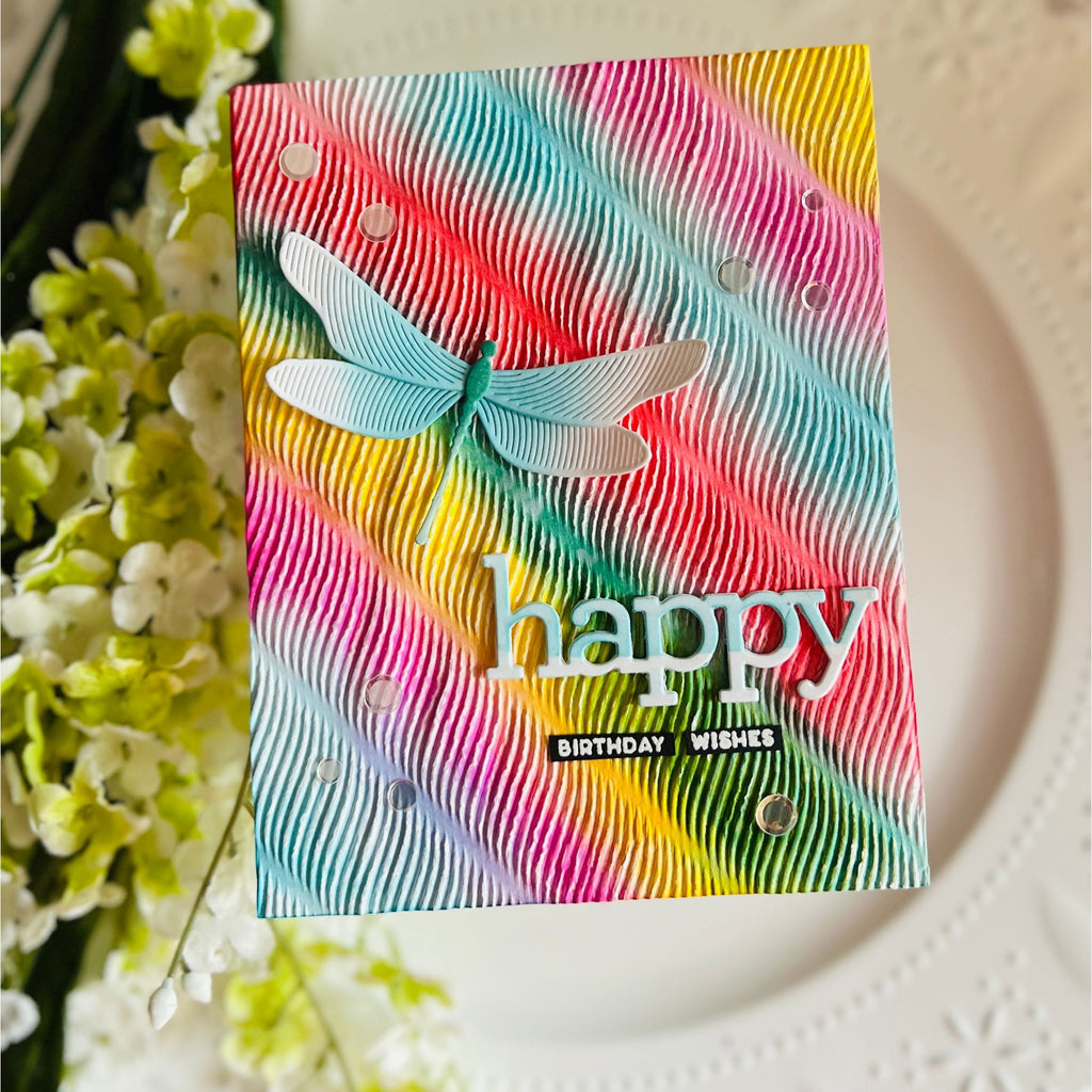 Simon Says Stamp Embossing Folder Rolling Waves sf387 Cheering for You Birthday Card