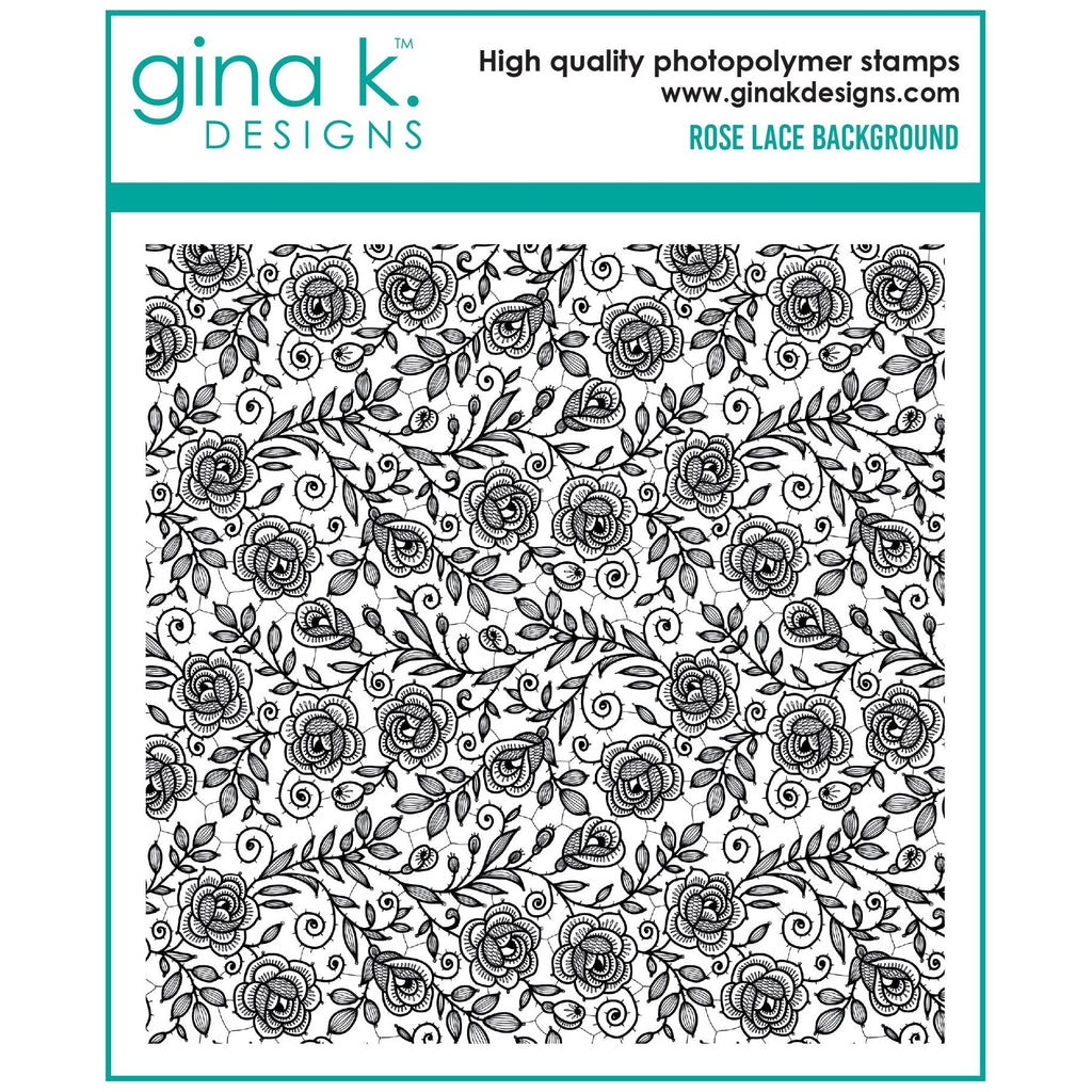 Gina K Designs Rose Lace Background Clear Stamp gkd200