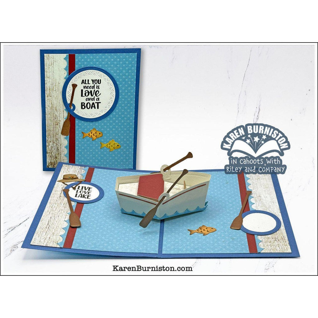 Karen Burniston Sail Away Sentiments Clear Stamps cs005 lake fun