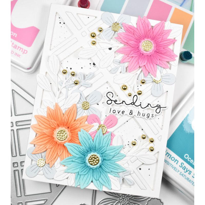 Simon Says Stamp Rustic Layering Flower Wafer Dies s930 Stamptember Hugs Card | color-code:ALT11