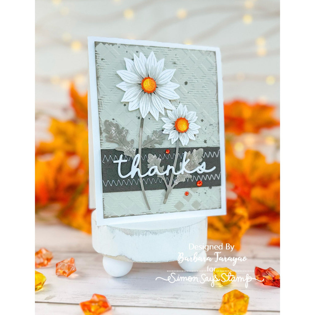 Simon Says Stamp Rustic Layering Flower Wafer Dies s930 Stamptember Thanks Card | color-code:ALT04