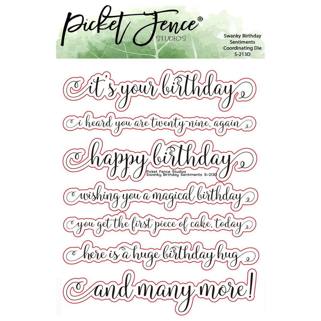 Picket Fence Studios Swanky Sentiments: Birthday Dies s-213d