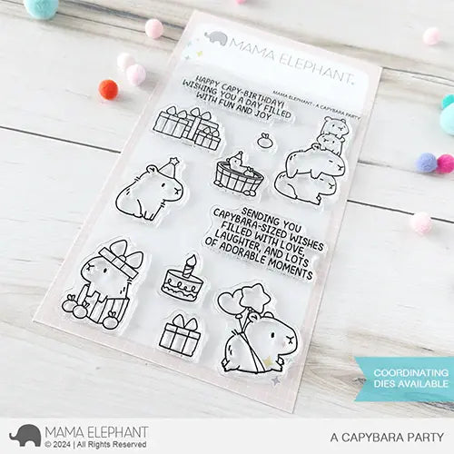 Mama Elephant Capybara Party Clear Stamps