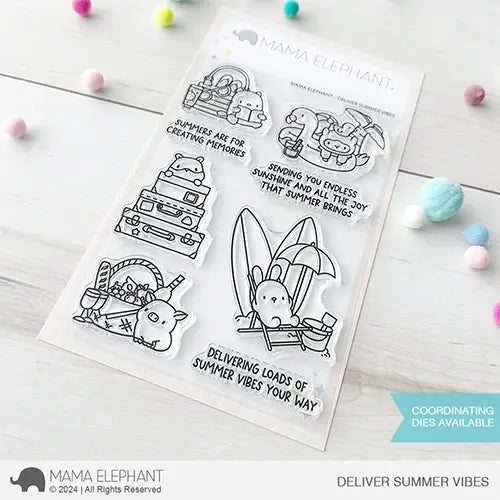 Mama Elephant Deliver Summer Vibes Clear Stamps