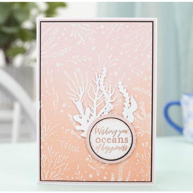 Crafter's Companion Coral Reef Dies s-eo-md-core pink wishing you oceans of happiness card