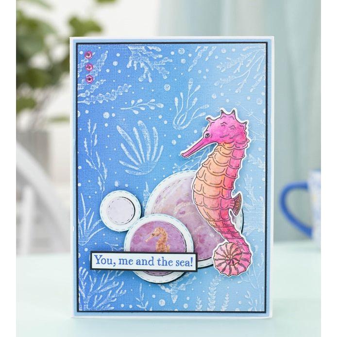 Crafter's Companion Enchanted Ocean 8 x 8 Vellum Pad s-eo-velpad8 seahorse card