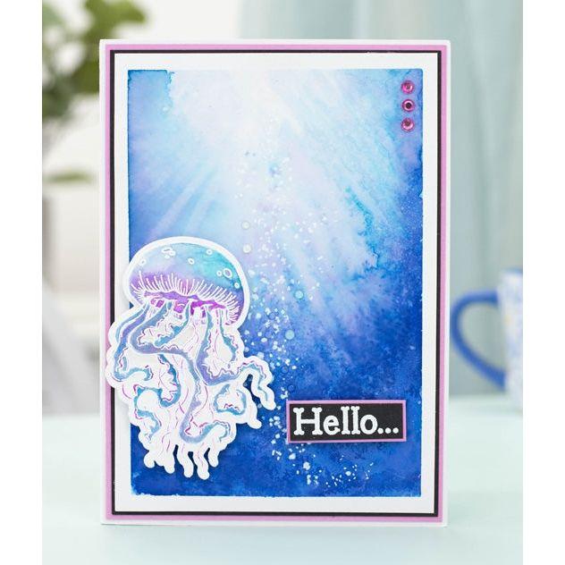 Crafter's Companion Joyful Jellyfish Stamp And Die s-eo-std-jojf Hello Jellyfish card