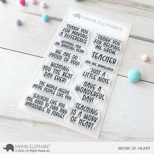 Mama Elephant Work Of Heart Clear Stamps