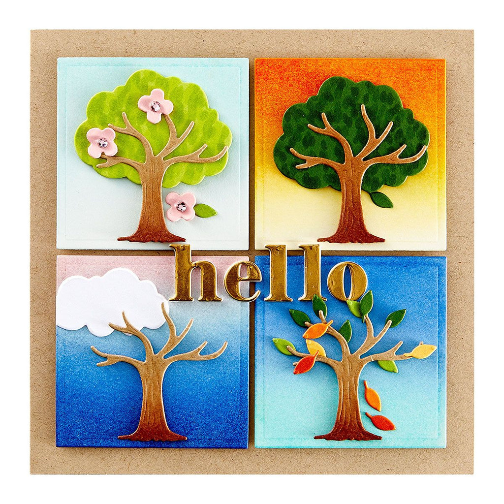 Spellbinders Flowering Tree Etched Dies s1-138 hello