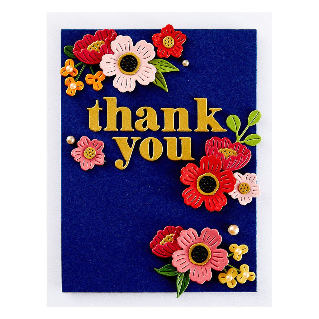 Spellbinders Thank You Etched Dies s1-155 floral