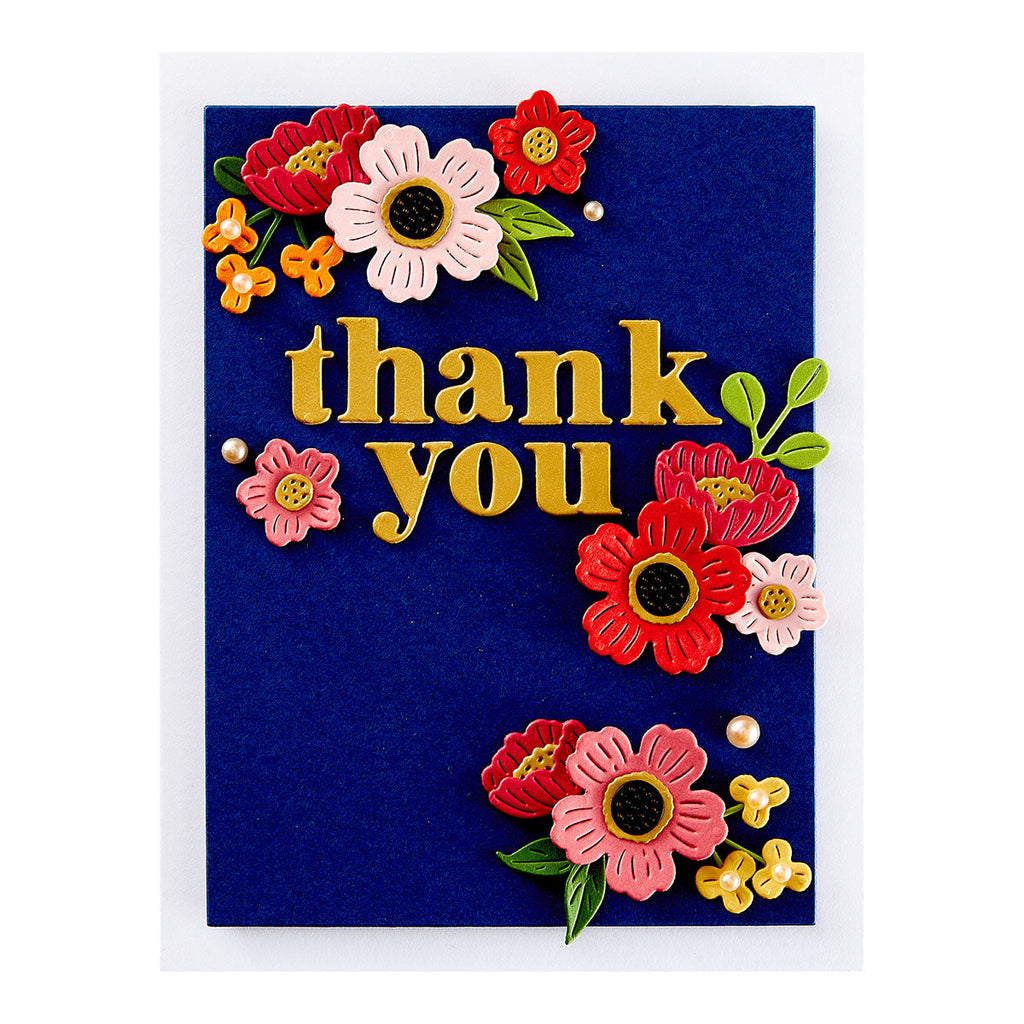 Spellbinders Little Blooms Etched Dies s2-380 thank you