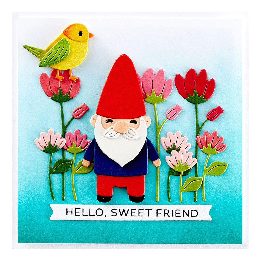 Spellbinders Garden Buddies Etched Dies s3-513 hello