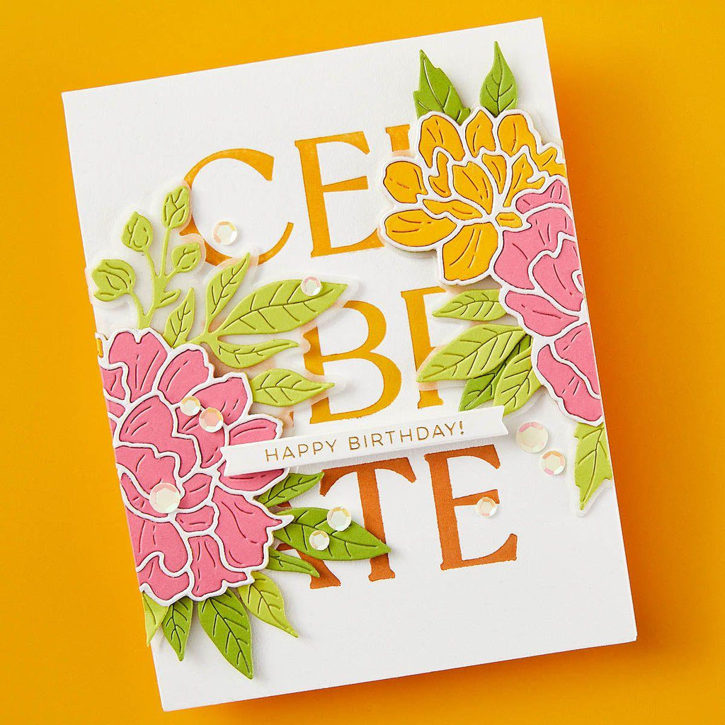 s4-1333 Spellbinders Floral Celebration Press Plate celebrate