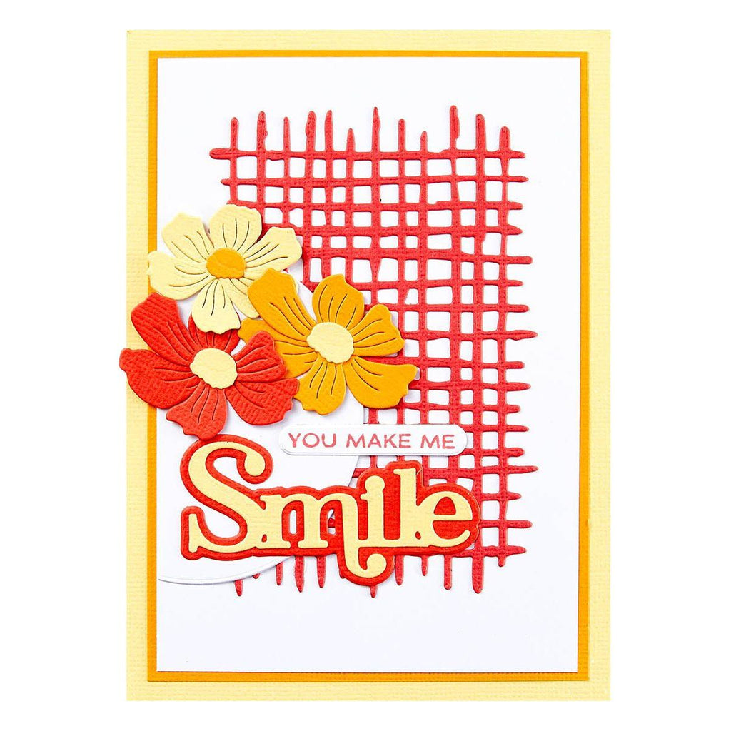 Spellbinders Woven Lattice Texture Etched Dies s4-1344 you make me smile