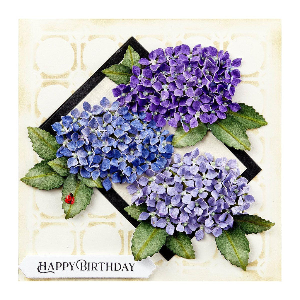 Spellbinders Hydrangea Etched Dies s4-1347 happy birthday