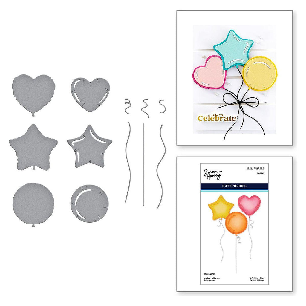 Spellbinders Mylar Balloons Etched Dies s4-1349