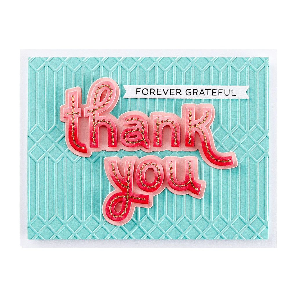 Spellbinders Stitched Thank You & For You Etched Dies s4-1355 grateful