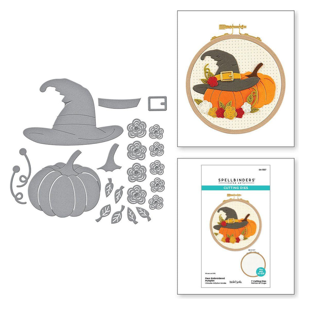 Spellbinders Faux Embroidered Pumpkin Etched Dies s4-1357