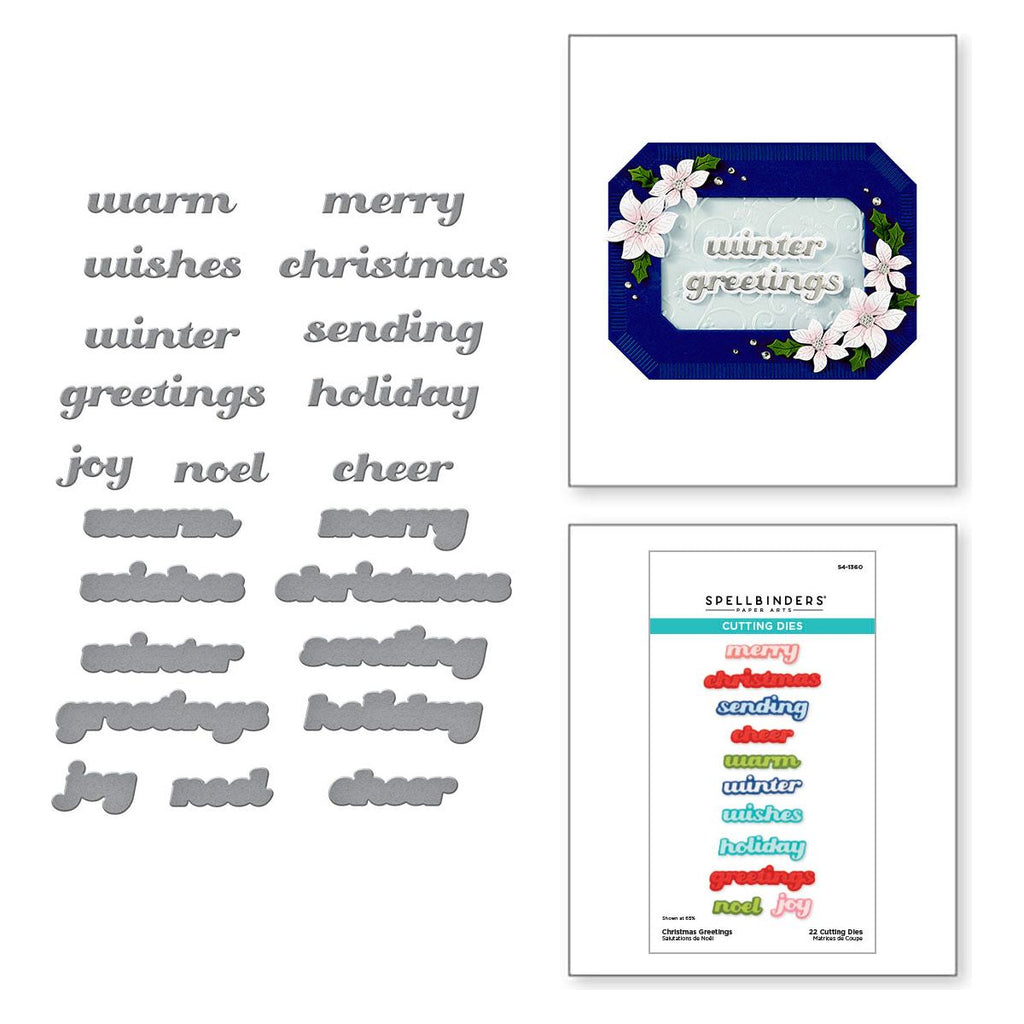 Spellbinders Christmas Greetings Etched Dies s4-1360