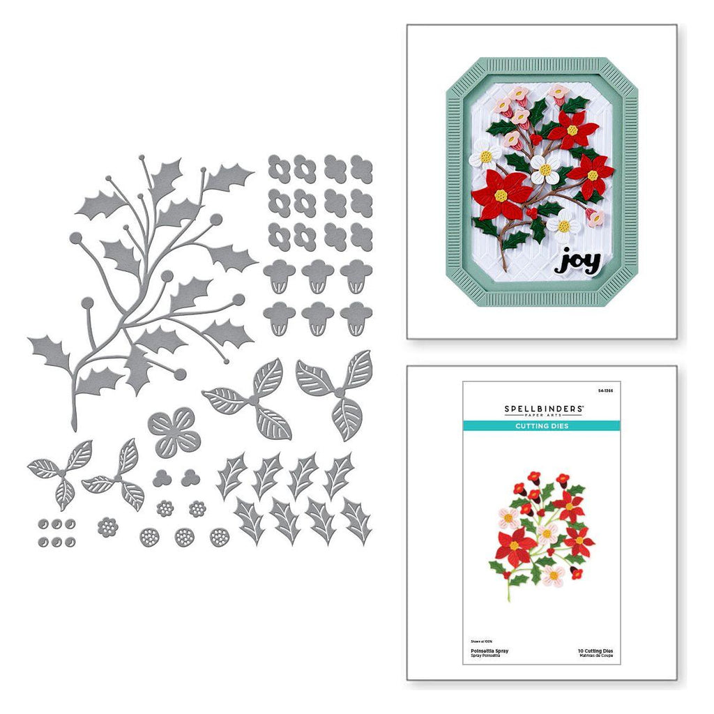 Spellbinders Poinsettia Spray Etched Dies s4-1366