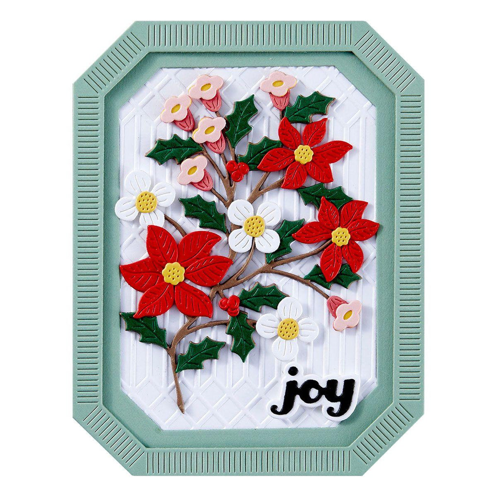 Spellbinders Poinsettia Spray Etched Dies s4-1366 joy