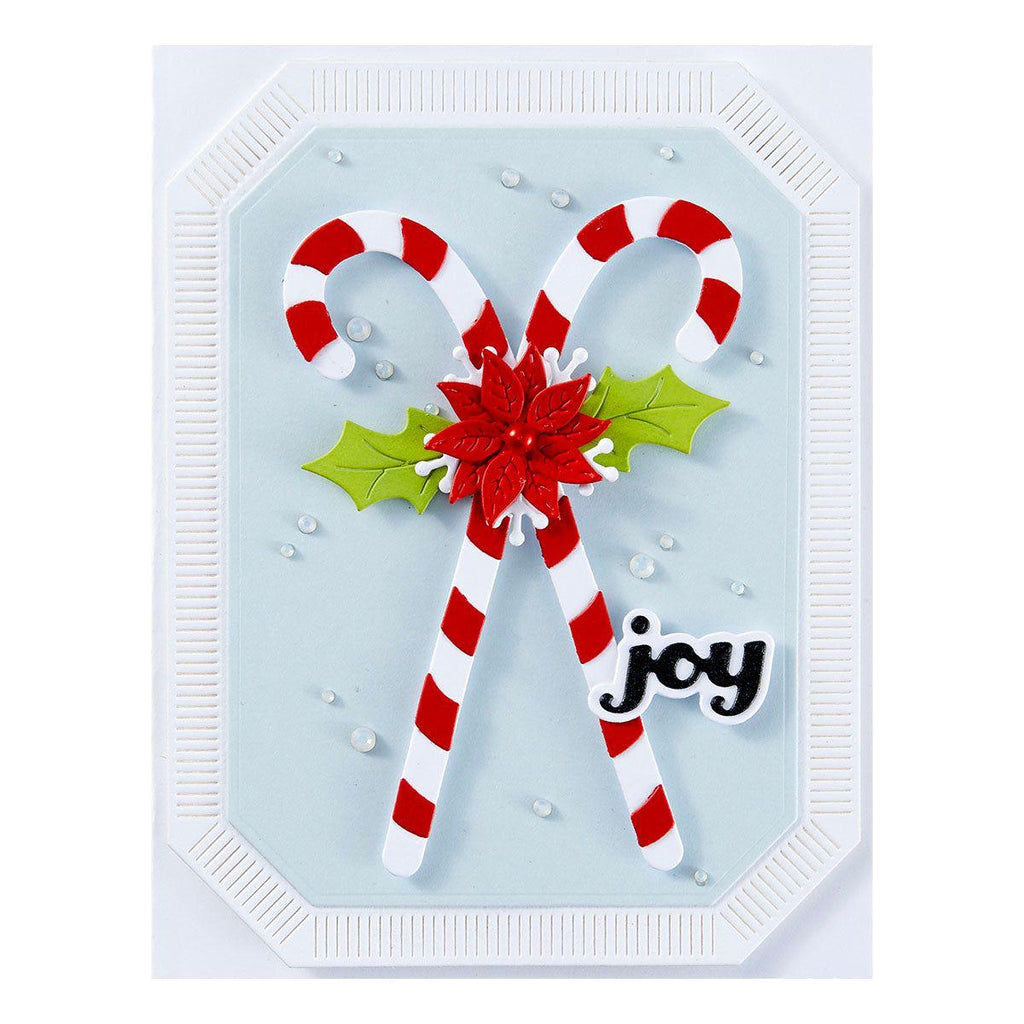 Spellbinders Candy Canes and Holly Etched Dies s4-1373 joy