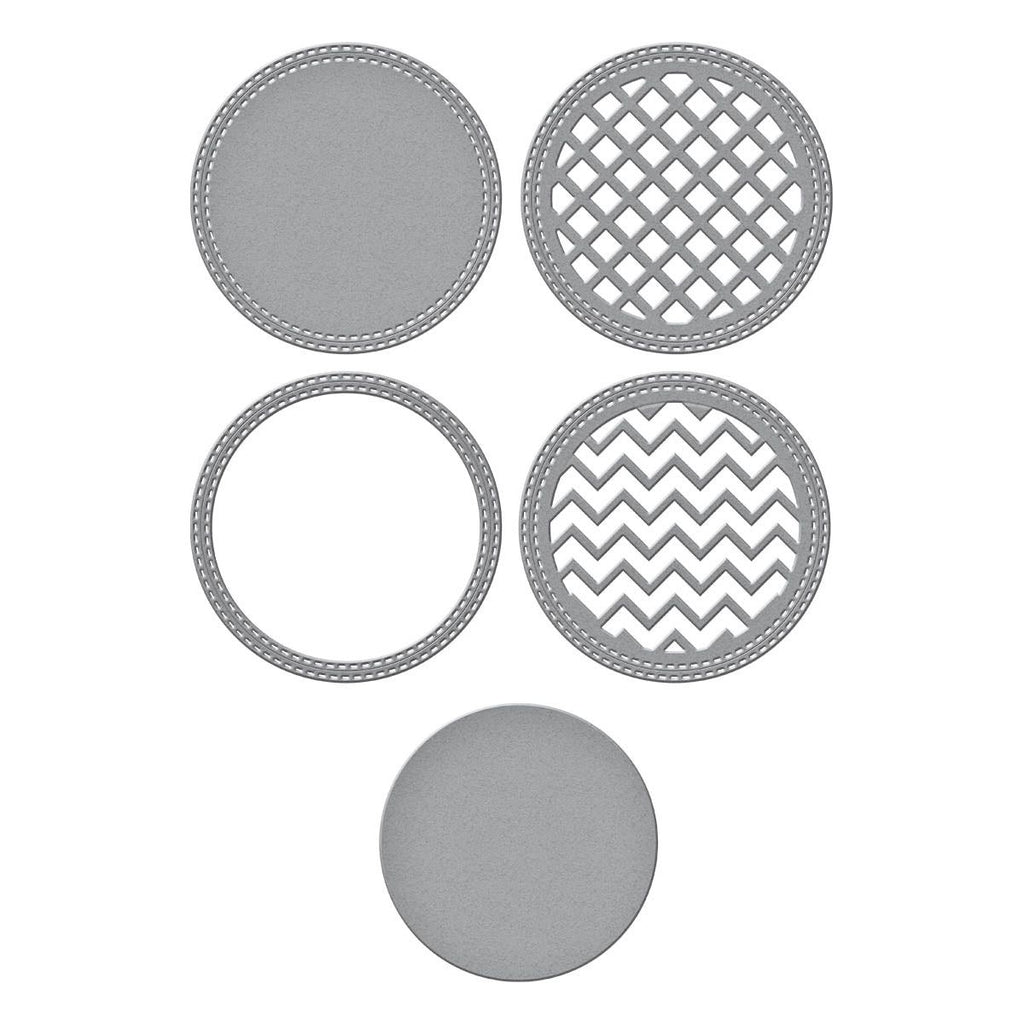 Spellbinders Stitched Edge Circle Backgrounds Etched Dies s5-634