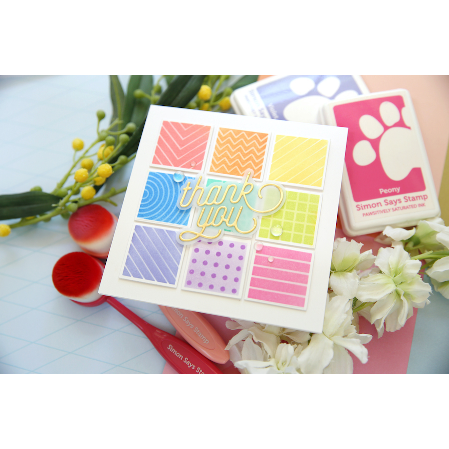 Simon Says Stamp Stencil Patterned Squares ssst221689 Out Of This World Thank You Card | color-code:ALT05