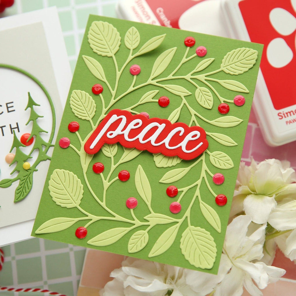 Simon Says Stamp Scripty Peace Wafer Dies 1208sd Festive Fun Christmas Card | color-code:ALT04