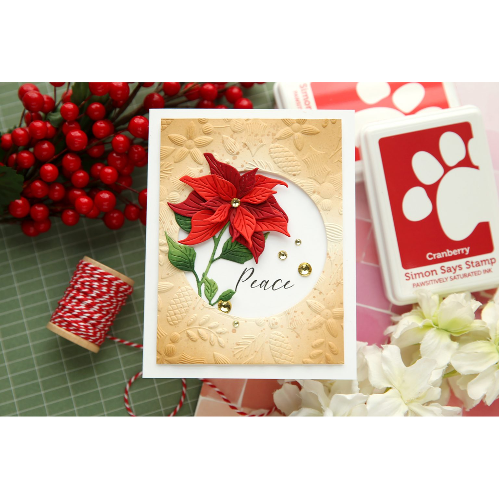 Simon Says Stamp Tall Poinsettia Wafer Dies s971 Festive Fun Christmas Card | color-code:ALT03