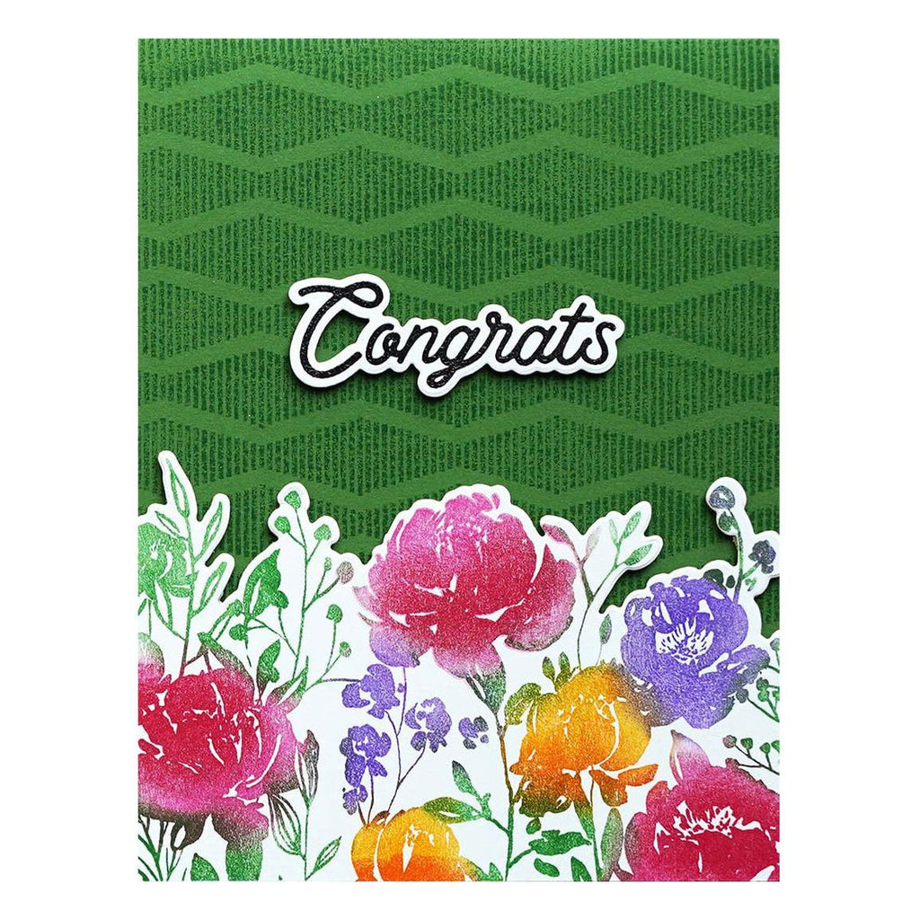 S6-216 Spellbinders Watercolor Flowers Coordinating Etched Dies green