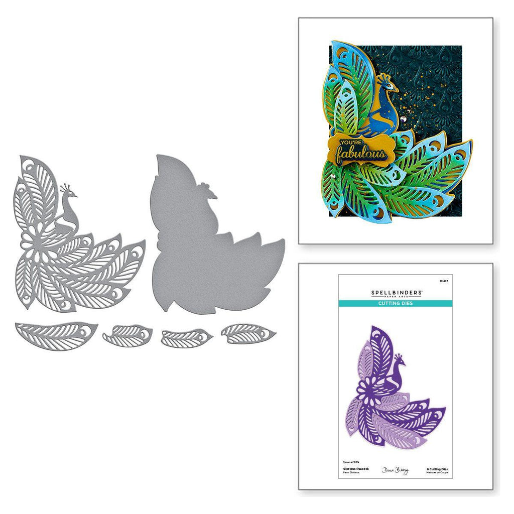 Spellbinders Glorious Peacock Etched Dies s6-237