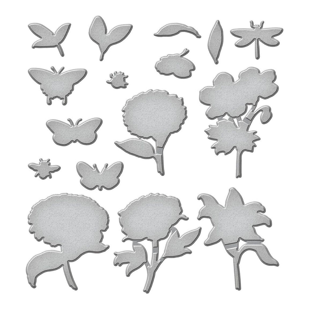 s7-243 Spellbinders Beautiful Blooms Etched Dies for Coordinating Stamp Set by Simon Hurley