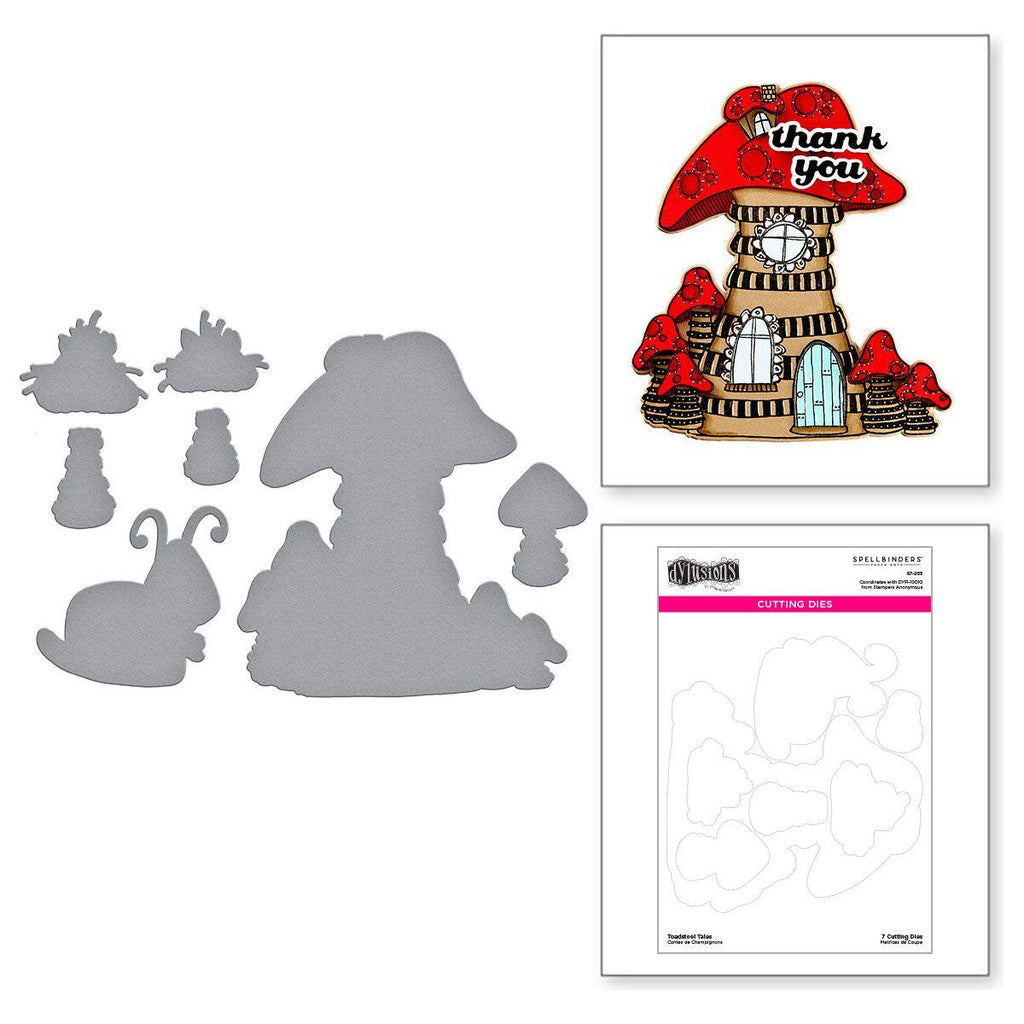 Spellbinders Dyan Reaveley Toadstool Tales Coordinating Etched Dies s7-253