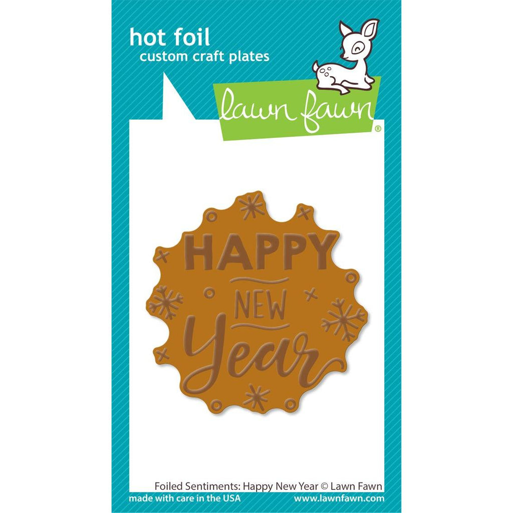 Lawn Fawn Foiled Sentiments: Happy New Year lf3534