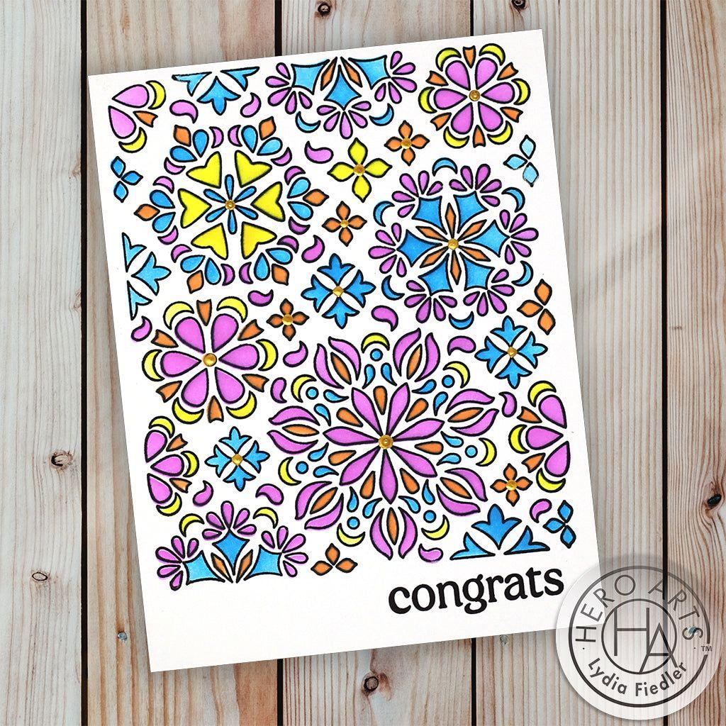 Hero Arts Color Layering Mandala Flower Pattern Stencils sa263 congrats