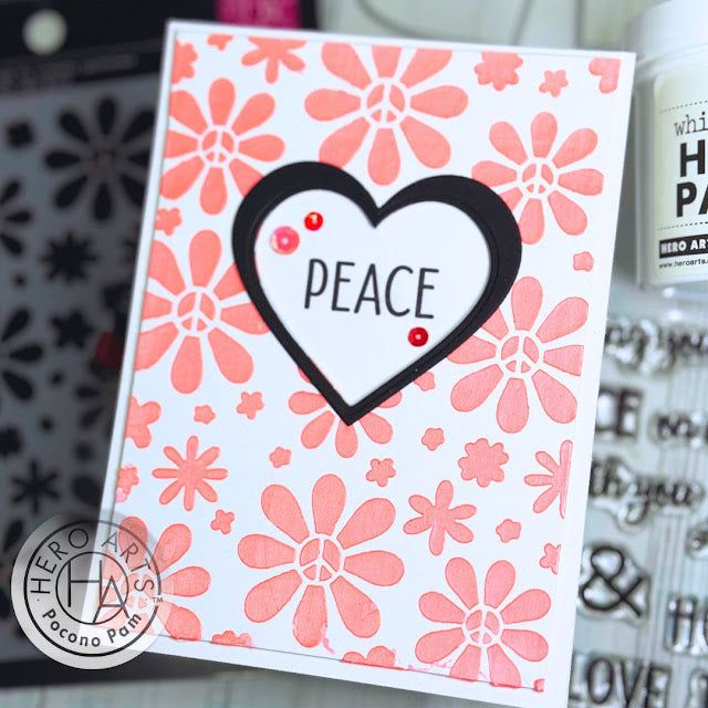 Hero Arts Peace Daisy Stencil sa272 peace