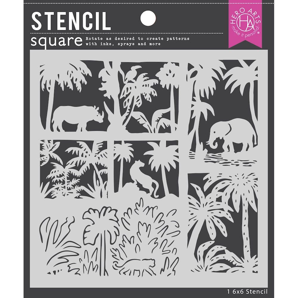 Hero Arts Jungle Scene Stencil sa287 packaging