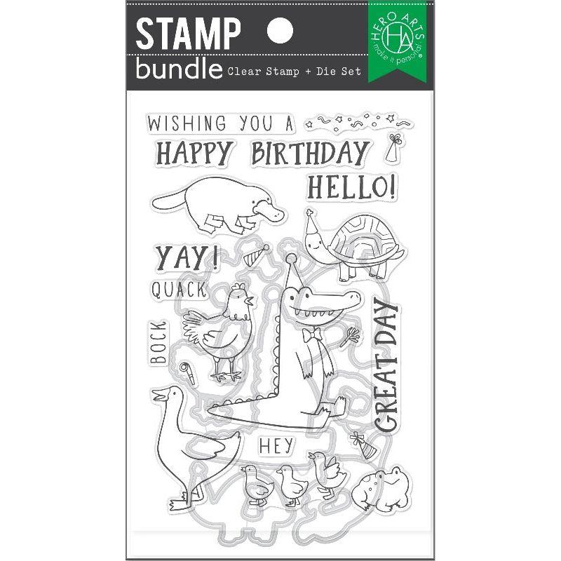 Hero Arts Love Birthday Animals Clear Stamp and Die Set sb392