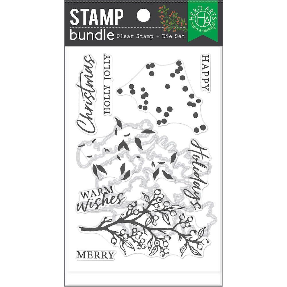 Hero Arts Color Layering Holly Branch Clear Stamp and Die Set sb408