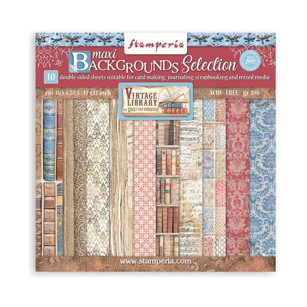 Stamperia Vintage Library Maxi Background 12 x 12 Paper sbbl133