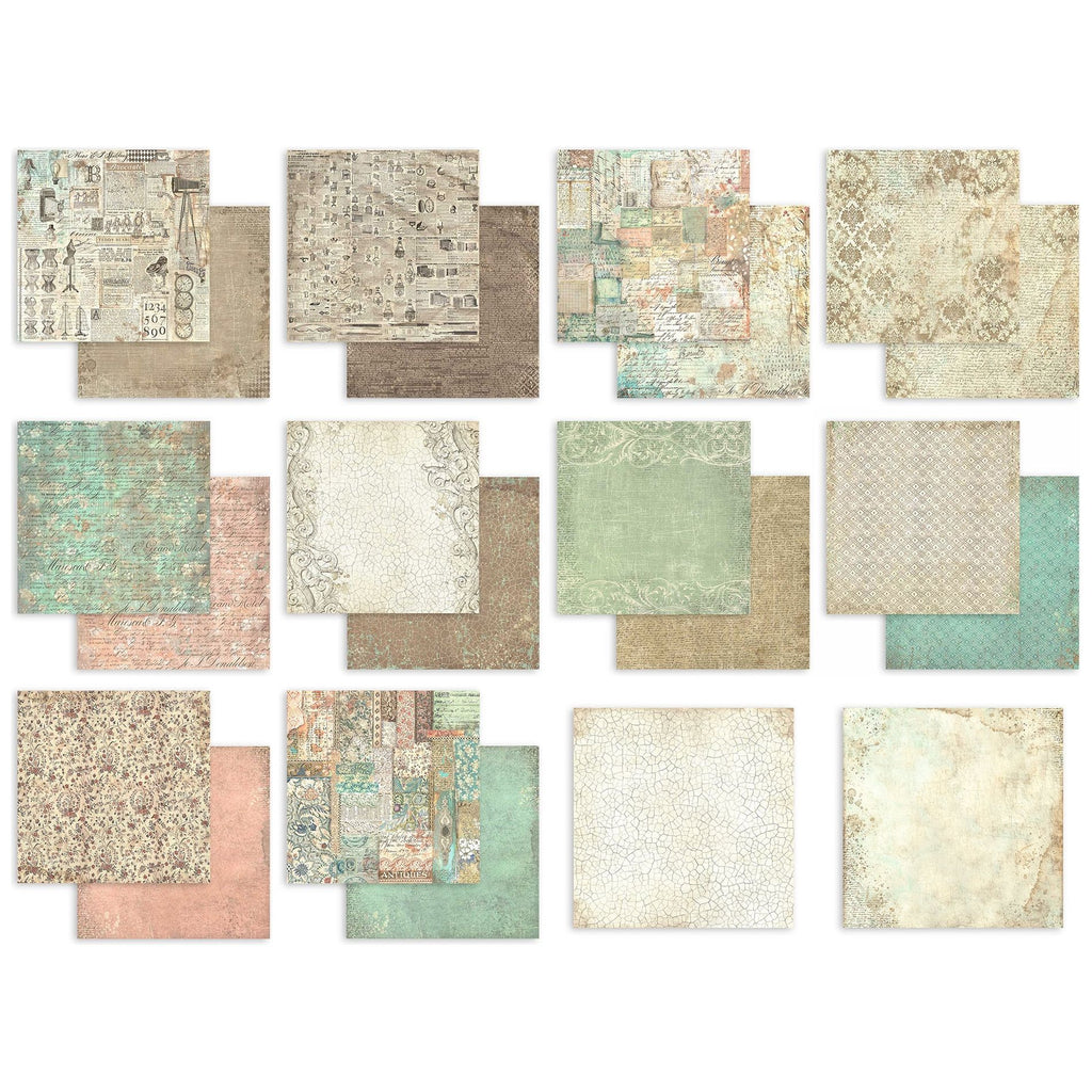 Stamperia Brocante Antiques Maxi Background Selection 12x12 Paper sbbl151 sheets